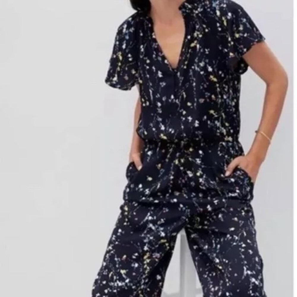 Banana Republic Floral Jumpsuit - Black Multi